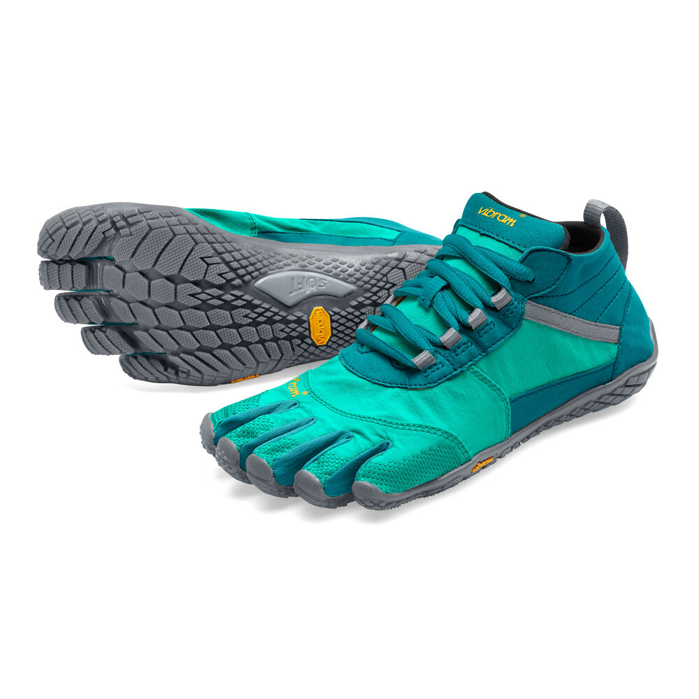 Vibram Fivefingers V-Trek Womens Hiking Shoes Turquoise/Grey Australia (JSL607851)